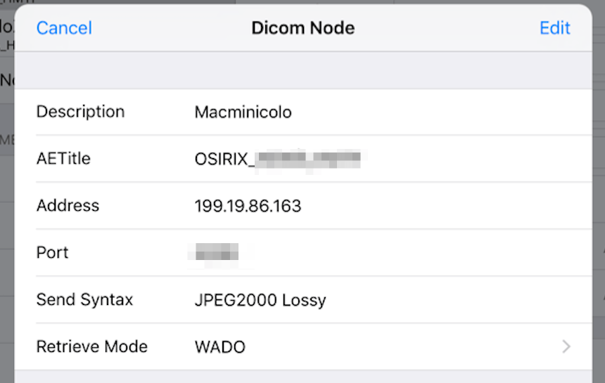 Dicom Node Parameters